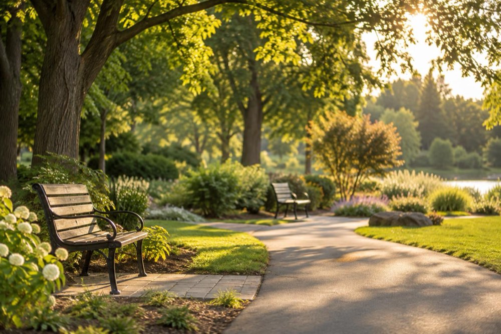 A leafy neighborhood park