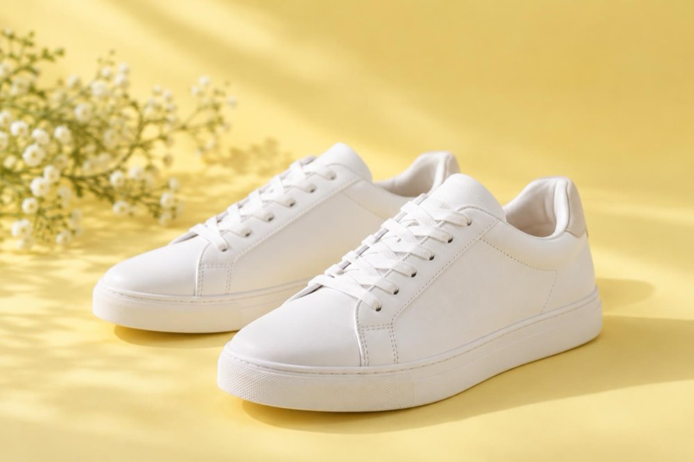 White minimalist sneakers
